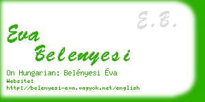 eva belenyesi business card